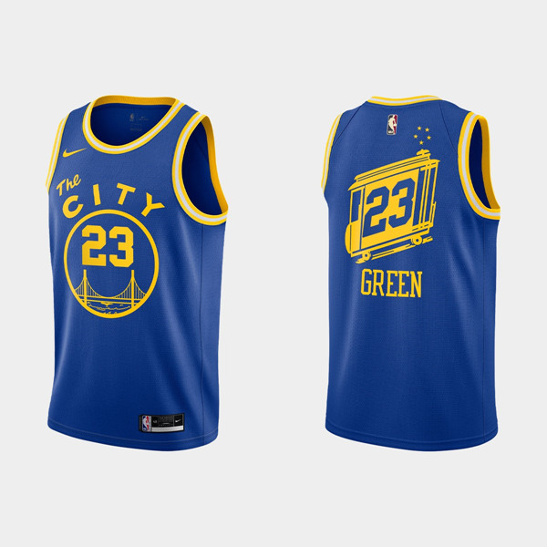 Men's Golden State Warriors #23 Draymond Green Blue NBA 2020-21 Dri-FIT Hardwood Classic Stitched Jersey Men's Golden State Warriors #23 Draymond Green Blue NBA 2020-21 Dri-FIT Hardwood Classic Stitched Jersey